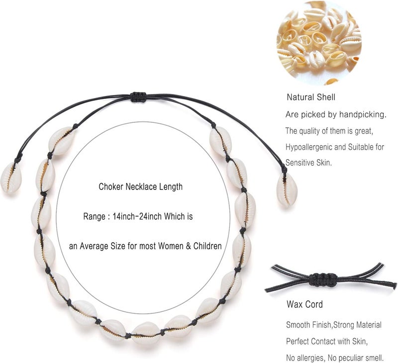 Nackiy Handmade Sea Shell Necklace for Women Summer Adjustable Natural Shell Collar Necklace - Image 2